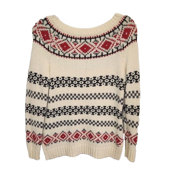 Talbots Womens Sweater Nordic Fair Isle Wool Blend Small Petite - Picture 4 of 9